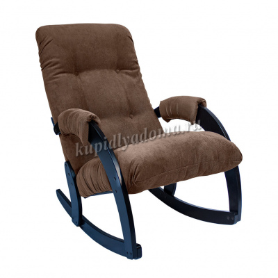 Кресло-качалка Неаполь Модель 11 (Венге-эмаль/Ткань коричневый Verona Brown)