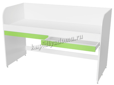 Кровать-стол  двухъярусная Мамба (Белый/Зеленый)